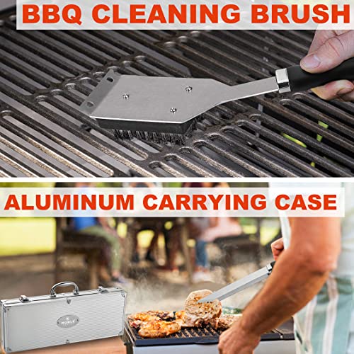 22PCS Grill Tool Set with Aluminum Case for Outdoor Camping Barbecue, Perfect Grill Kit Gift for Men Women on Birthday Father’s Day, Grill Utensils Set, Specially Designed BBQ Set for Pro