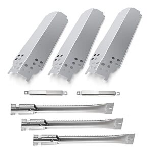 bqmax stainless steel repair kit for charbroil classic 280 2-burner, 360 3-burner liquid propane, g320-0200-w1, g215-0203-w, gas grill burner, heat plates shield tent and crossover tube (3-pack)