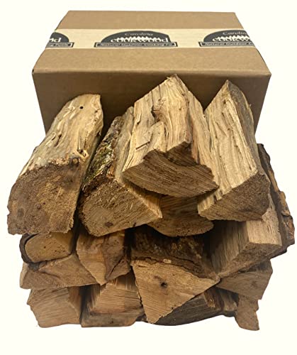 Carolina Cookwood Pecan Smoking Wood Logs for Wood Fired and Charcoal Smoker Grills - Large 6-in. Hardwood Splits, 12-17 lbs, 675 cu. in. Naturally Cured Smoker Wood