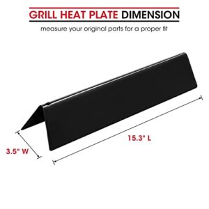 Unicook 15.3 Inch Porcelain Steel Flavorizer Bars, Grill Heat Plate Replacement Parts for Weber Spirit 200 Series, Spirit E/S 210 and 220 Gas Grills with Front Control Knobs, Heat Shield Tent, 3 Pack