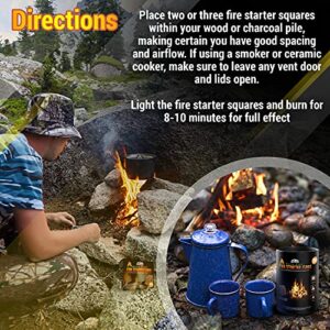 Fire Starter Cubes, Charcoal Firestarter Squares for Lighting Fireplace, Wood Stove, Grill, Campfire, BBQ Smoker Pit – Mini Nontoxic Waterproof Fire Starting Bricks for Camping, Survival (100PK)