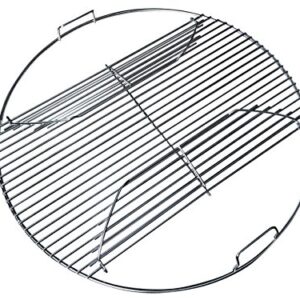 GRILLVANA 22 Inch 201 Stainless Steel Hinged Grilling/Cooking Replacement 22” grill grate - Compatible with Weber 22" Charcoal Grills - Kettle Charcoal BBQ Grilling Accessories