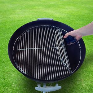 GRILLVANA 22 Inch 201 Stainless Steel Hinged Grilling/Cooking Replacement 22” grill grate - Compatible with Weber 22" Charcoal Grills - Kettle Charcoal BBQ Grilling Accessories