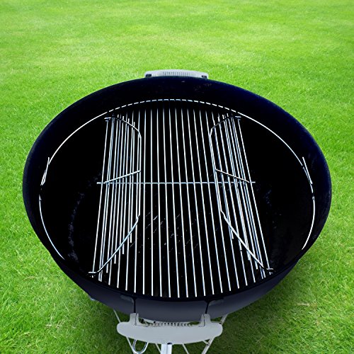 GRILLVANA 22 Inch 201 Stainless Steel Hinged Grilling/Cooking Replacement 22” grill grate - Compatible with Weber 22" Charcoal Grills - Kettle Charcoal BBQ Grilling Accessories