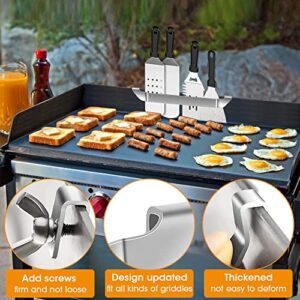 10.7 Inch Stainless Steel Griddle Spatula Holder,Grill Barbecue Tool Rack,Griddle Accessories for Grilling Utensils Scrapers Charcoal Grills,Griddle Tool Holder for Outdoor Camping Picnic BBQ