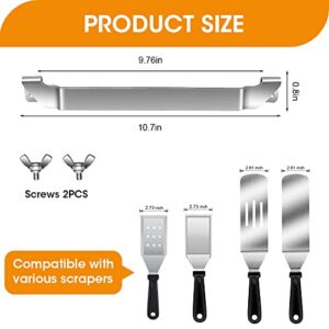 10.7 Inch Stainless Steel Griddle Spatula Holder,Grill Barbecue Tool Rack,Griddle Accessories for Grilling Utensils Scrapers Charcoal Grills,Griddle Tool Holder for Outdoor Camping Picnic BBQ