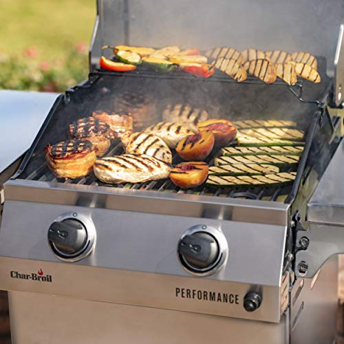 Char-Broil 463660421 Performance 2-Burner Cabinet Style Liquid Propane Gas Grill, Stainless Steel