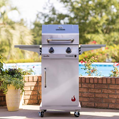 Char-Broil 463660421 Performance 2-Burner Cabinet Style Liquid Propane Gas Grill, Stainless Steel