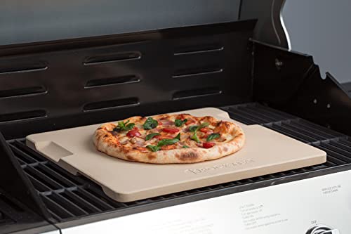 ROCKSHEAT K Large Pizza Stone Heavy Duty Baking Grilling Stone 20" x 13.5", Perfect for Oven, BBQ and Grill. Innovative Double - Faced Built - in 4 Handles Design