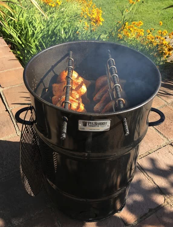 Pit Barrel Cooker Classic Package - 18.5 Inch Drum Smoker | Porcelain Coated Steel BBQ Grill | Includes 8 Hooks, 2 Hanging Rods, Grill Grate and More