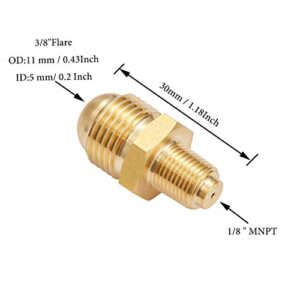 Litorange 3 PCS Propane Orifice Connector Brass Tube Fitting 3/8" Flare x 1/8" MNPT, Turkey Fryer Parts,For Propane Gas