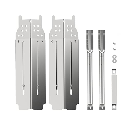 Grilling Corner Replacement Kit for Charbroil Classic 280 2-Burner/360 3-Burner Gas Grill,Adjustable Heat Plates,Burners and Crossover Tube Repair for Charbroil 463672717, 463672817(2-Pack)