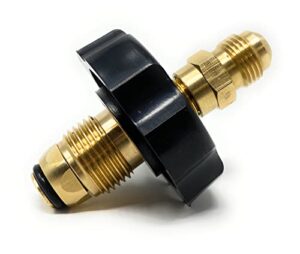 soft nose pol propane gas tank adapter plug with full flow x 1/4 inch male npt fitting includes adapter for 3/8 inch male flare [910-514] w/o-ring for brass nipple to open safety valve