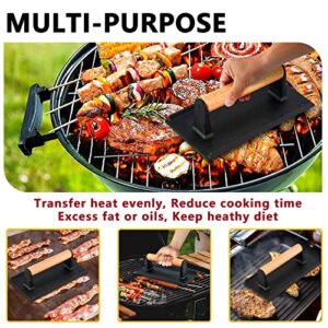 Joyfair Cheese Melting Dome & Burger Press Kit, 12 inch Basting Cover with Cast Iron Grill Press, Griddle Accessories for Outdoor BBQ Flat Top Grilling Teppanyaki Kitchen Steaming, Dishwasher Safe