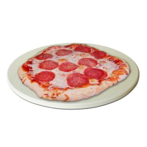 pizza baking stone extra thick 9/16" x 14 in round large big green egg bge genuine earthenware by lavalock (not bge brand)