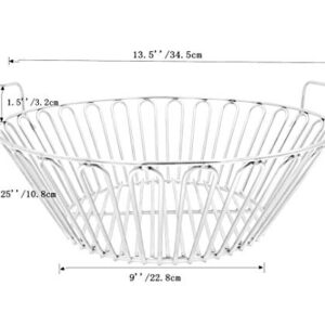 ZBXFCSH 13.5'' Charcoal Ash Basket Fits for Large Big Green Egg Grill, Kamado Joe Classic, Pit Boss, Louisiana Grills,Primo Kamado Grill and Other Grills.