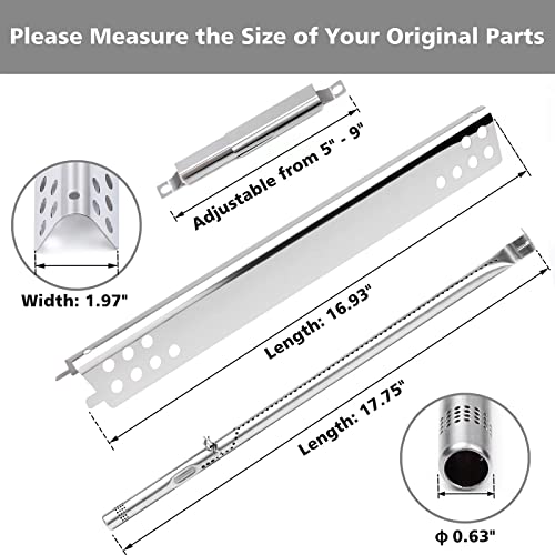 Barbqtime Grill Replacement Parts for Charbroil Performance 2 Burner Grill 463673519 463625217 463625219 463673517 463673017 463673617 463673019 463673619, Stainless Steel Part for Char-Broil Grill