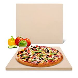 ggc pizza stone for oven and grill, 12 inch square bread baking stone, thermal shock resistant for cooking stone, making pizza bread cookie and more