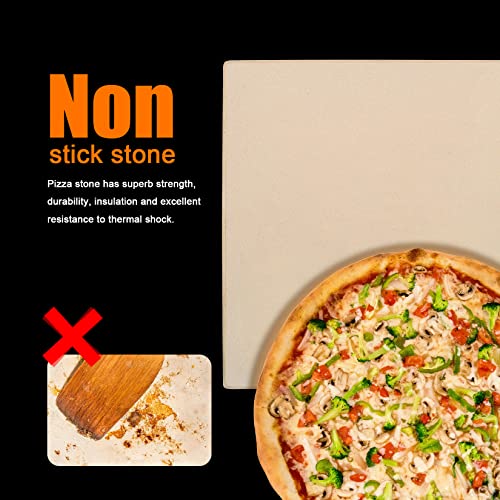 GGC Pizza Stone for Oven and Grill, 12 inch Square Bread Baking Stone, Thermal Shock Resistant for Cooking Stone, Making Pizza Bread Cookie and More