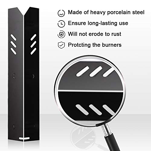 Rejekar Porcelain Steel Heat Plate for Backyard Grill BY12-084-029-98, Backyard GBC1255W, Uniflame GBC1059WB, Dyna Glo DGF493BNP DGF510SBP, 15 inch Heat Shield Tent Flame Tamer Burner Cover