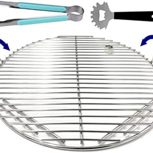 ZHOUWHJJ BBQ Stainless Steel 19.5 Inches Round Cooking Grate Cooking Grid Fit for Akorn Kamado Ceramic Grill and Other Grills