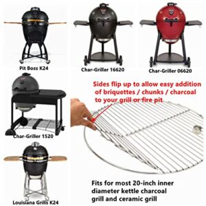 ZHOUWHJJ BBQ Stainless Steel 19.5 Inches Round Cooking Grate Cooking Grid Fit for Akorn Kamado Ceramic Grill and Other Grills