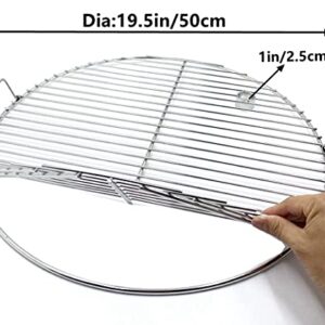 ZHOUWHJJ BBQ Stainless Steel 19.5 Inches Round Cooking Grate Cooking Grid Fit for Akorn Kamado Ceramic Grill and Other Grills