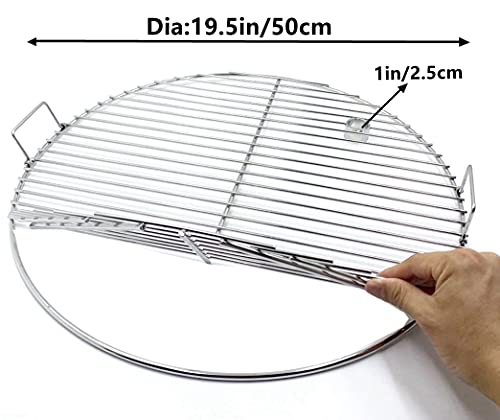 ZHOUWHJJ BBQ Stainless Steel 19.5 Inches Round Cooking Grate Cooking Grid Fit for Akorn Kamado Ceramic Grill and Other Grills