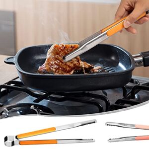 TXIN 3 Sizes BBQ Tongs Professional Grilling Tongs Stainless Steel Barbeque Tongs Heavy Duty Barbecue Tongs