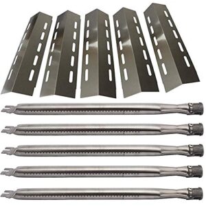 htanch sc0500701 (5-pack) sa3041 (5-pack) 16 7/8" stainless steel heat plate & stainless steel burner replacement for ducane 5 burner 30500701,30500097,30400045,30500702,30400043,30400042 gas grill