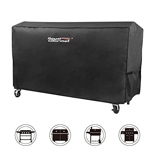 Royal Gourmet CR6008 60" Grill Cover, Durable Oxford Polyester Outdoor BBQ Cover for Flat Top Griddle, Water Resistant, Weather Protection, Black