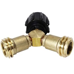 Gas ONE Propane Y-Splitter Tee Solid Brass with 1-Male QCC and 2-Female QCC for BBQ Grill, Heater, Propane appliances