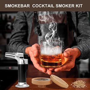 Cocktail Smoker Kit with Torch, Old Fashioned Smoker Kit with 4 Wood Chips for Bourbon Whiskey Smoker Kit, Birthday Whiskey Valentines Day Gifts for Him,Men,Dad,Husband(No Butane)