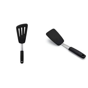 oxo good grips small silicone flexible turner black & good grips silicone flexible omelet turner