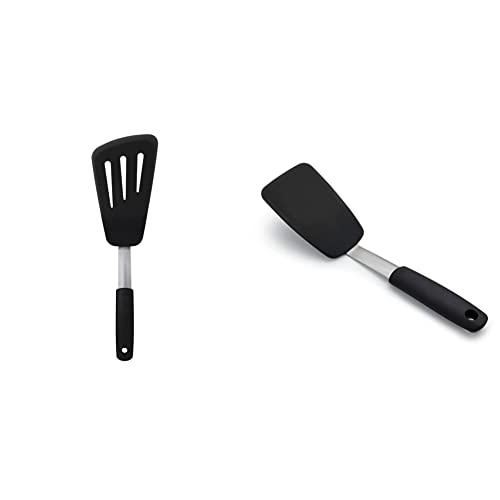 OXO Good Grips Small Silicone Flexible Turner Black & Good Grips Silicone Flexible Omelet Turner