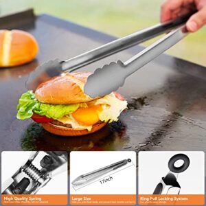 Griddle Accessories, 15 Pcs Flat Top Grill Accessories for Blackstone BBQ Accessories for Outdoor Hibachi Grilling Barbecue Utensil Gifts for Men with Spatula Set and Burger Press