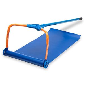 snow roof rake by avalanche! original 750 with slide material: easy snow removal for metal, cedar shake, tile, architectural shingled roofs and solar panels. 17 inch wide, 16 feet long, 3 inch wheels