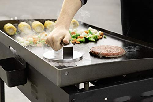 Blackstone 5024 Professional Hamburger Tool Kit with Stainless Steel Metal Burger Patty Press, Spice Dredge Shaker & Burger Spatula BBQ Grilling Accessories, Black