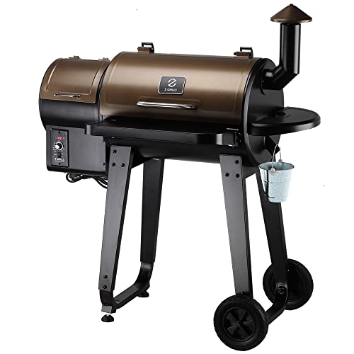 Z GRILLS ZPG-450A 2022 Upgrade Wood Pellet Grill & Smoker 6 in 1 BBQ Grill Auto Temperature Control, 450 Sq in Bronze