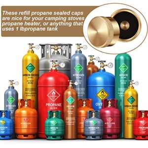 6 Pieces Solid Brass Refill Cap 1 LB Propane Bottle Cap Gas Tank Cylinder Sealed Cap Protect Cap