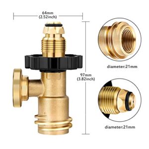 WADEO Upgraded POL Propane Tank Adapter with Gauge Converts POL LP Tank Service Valve to QCC1 / Type 1, Universal Propane Tank Gauge for Propane Cylinder, BBQ Gas Grill, Heater