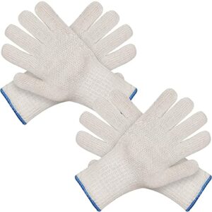 White Gloves for Handling Hot Food - 2Pair Pot Holders for Kitchen Heat Resistant Cooking Gloves for Cooking Heat Resistant Oven Mitts and Pot Holders Sets- Grilling Gloves Outdoor Kitchen Accessories