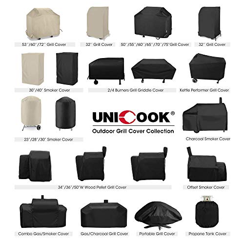 Unicook 2 Burner Grill Cover 32 Inch, Heavy Duty Waterproof Small BBQ Cover, Fade Resistant Gas Grill Cover, Fit Grills with Both Side Tables Down for Weber Char-Broil Nexgrill KitchenAid and More