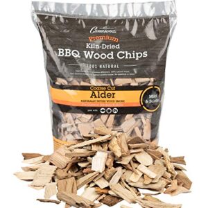camerons products alder wood smoker chips ~ (2lb. coarse), 260 cu. in. - 100% all natural, coarse wood smoking and barbecue chips, packaging may vary