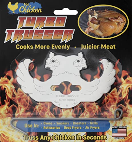 Turbo Trusser for Chicken I As Seen on Shark Tank I Cooks Evenly & Makes Meat Juicier I Easy-to-Use & Dishwasher Safe I for Ovens, Smokers, Roasters, Grills, Rotisseries, Air Fryers & Deep Fryers