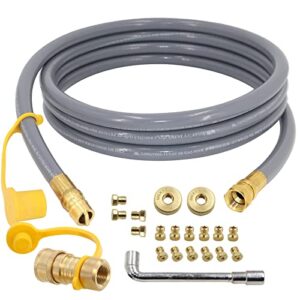 5249 propane to natural gas conversion kit, compatible with black-stone 28" & 36" griddles, rangetop combo, tailgater & single burner rec stove - 10ft hose and 3/8 in quick connect fitting