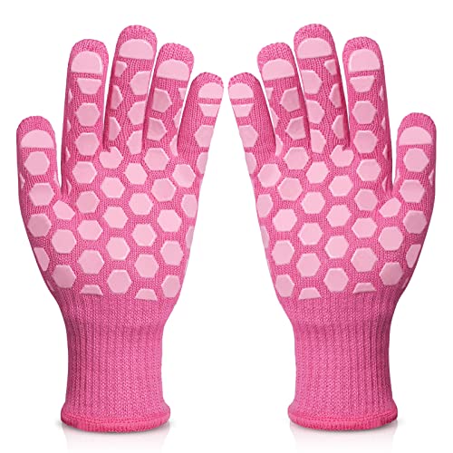 BBQ Gloves Women Oven Mitts: 932°F Heat Resistan Gloves - Grill Gloves for Kitchen Cooking Pot Holders