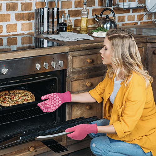 BBQ Gloves Women Oven Mitts: 932°F Heat Resistan Gloves - Grill Gloves for Kitchen Cooking Pot Holders