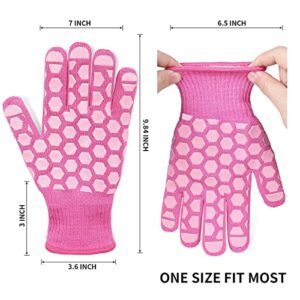 BBQ Gloves Women Oven Mitts: 932°F Heat Resistan Gloves - Grill Gloves for Kitchen Cooking Pot Holders