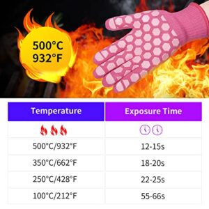 BBQ Gloves Women Oven Mitts: 932°F Heat Resistan Gloves - Grill Gloves for Kitchen Cooking Pot Holders